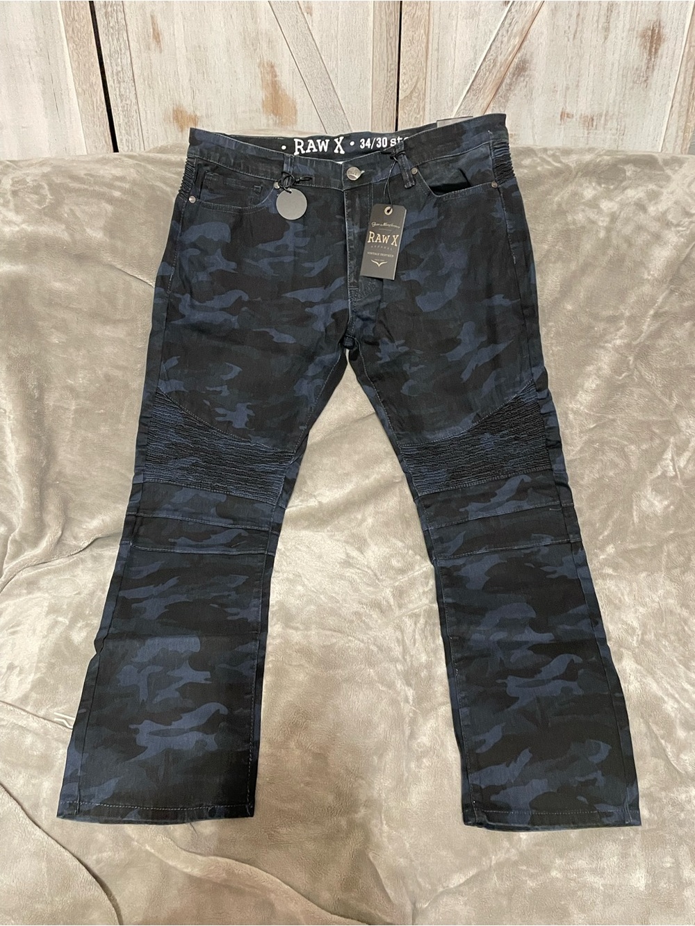 RAW X Men’s Navy Camo Bootcut Jeans